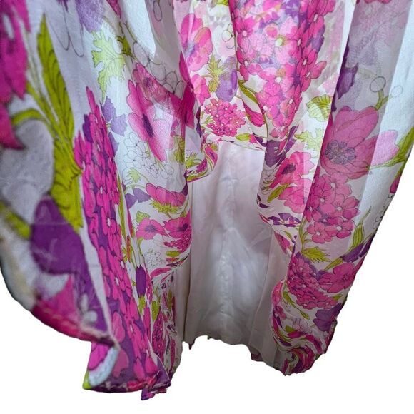 Vintage 1970s  trad Long Sleeve Floral Empire Waist Dress Chiffon Modest small - Picture 15 of 15